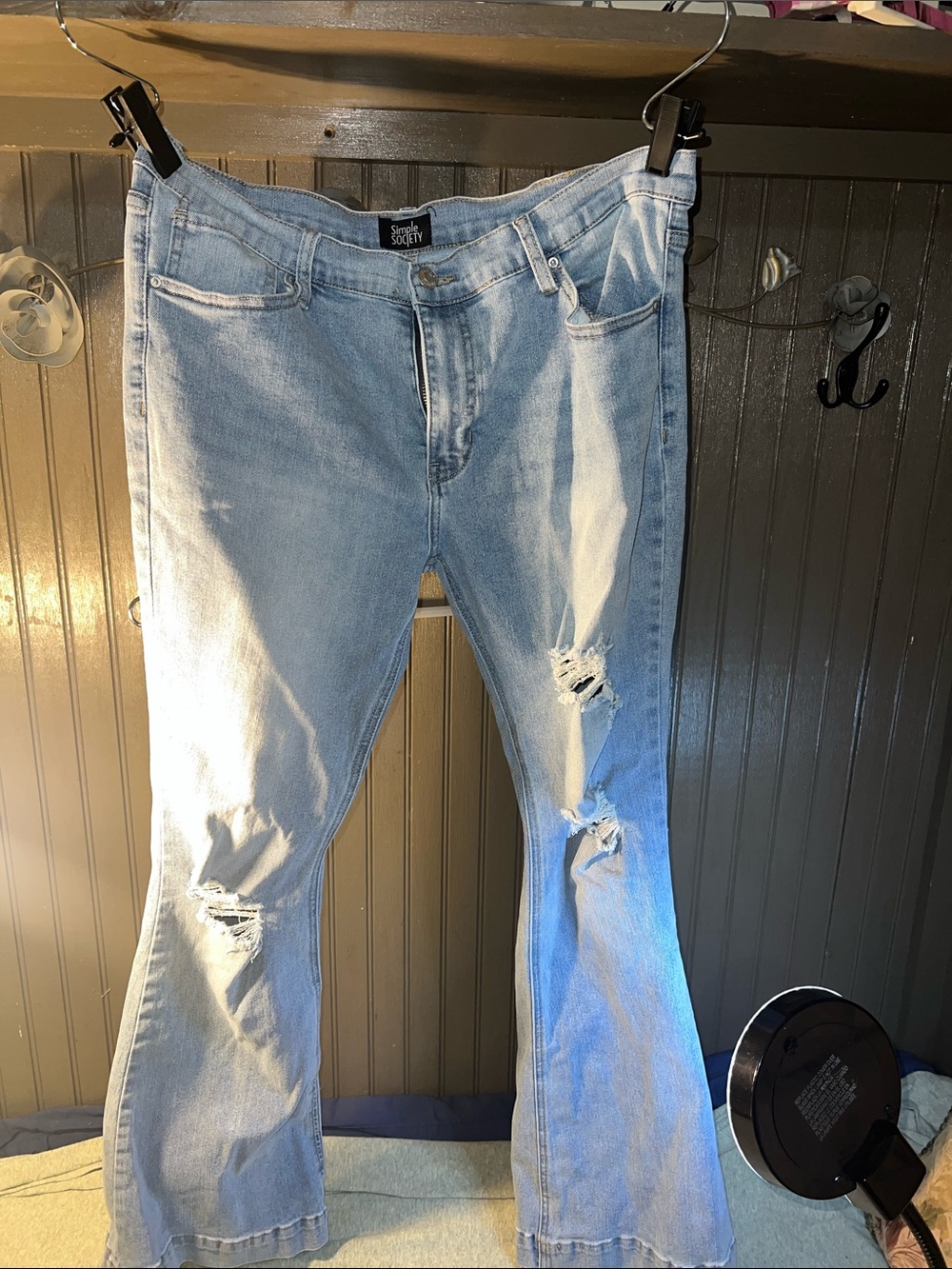 Simple Society Super HighRise Flare Distress Jeans